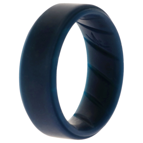 Silicone Wedding BR Step Ring - Basic-Blue by ROQ for Men - 8 mm Ring - Picture 1 of 1